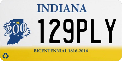 IN license plate 129PLY