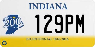 IN license plate 129PM