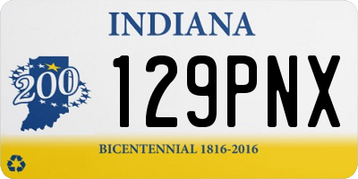 IN license plate 129PNX