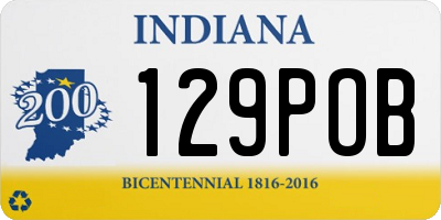 IN license plate 129POB