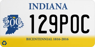 IN license plate 129POC