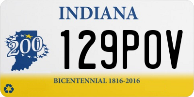 IN license plate 129POV