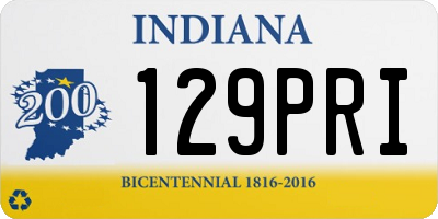 IN license plate 129PRI