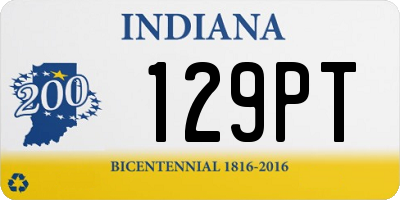 IN license plate 129PT