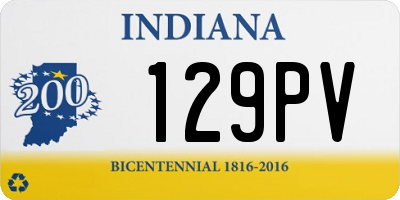 IN license plate 129PV