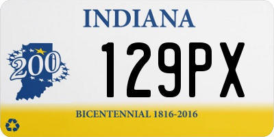 IN license plate 129PX