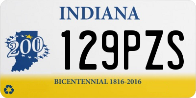 IN license plate 129PZS