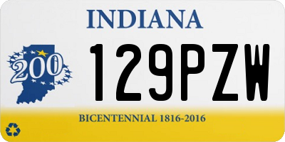 IN license plate 129PZW