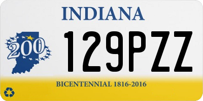 IN license plate 129PZZ