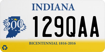 IN license plate 129QAA