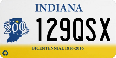 IN license plate 129QSX