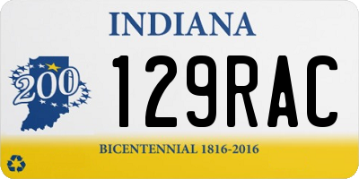 IN license plate 129RAC
