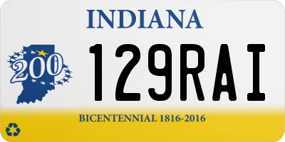 IN license plate 129RAI