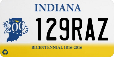IN license plate 129RAZ