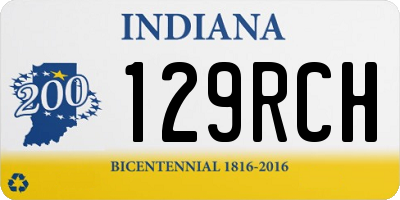 IN license plate 129RCH