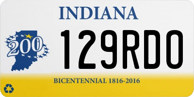 IN license plate 129RDO