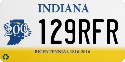 IN license plate 129RFR