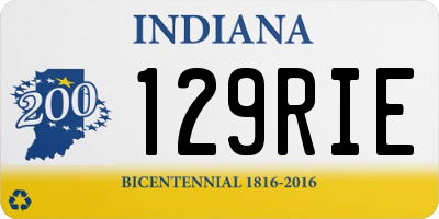 IN license plate 129RIE