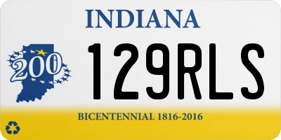 IN license plate 129RLS