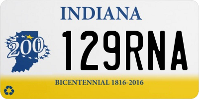 IN license plate 129RNA