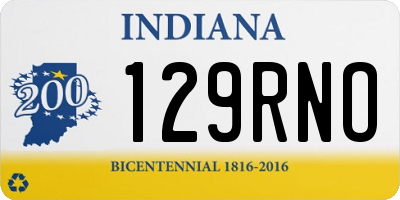 IN license plate 129RNO