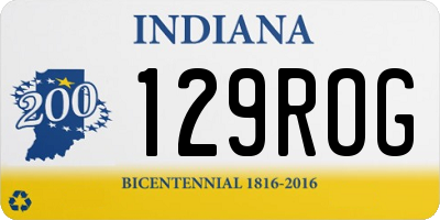 IN license plate 129ROG