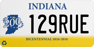 IN license plate 129RUE