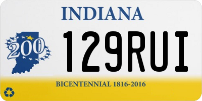 IN license plate 129RUI