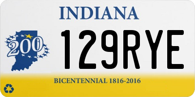 IN license plate 129RYE