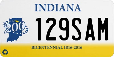 IN license plate 129SAM