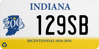 IN license plate 129SB