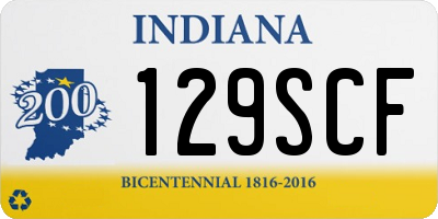 IN license plate 129SCF