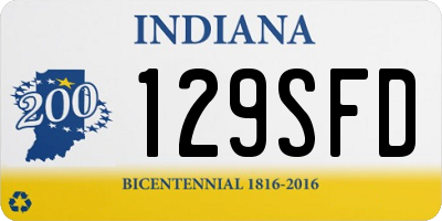 IN license plate 129SFD