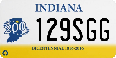 IN license plate 129SGG
