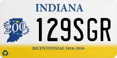 IN license plate 129SGR