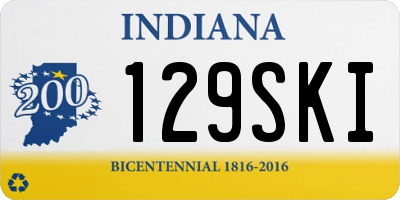 IN license plate 129SKI