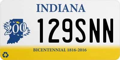 IN license plate 129SNN