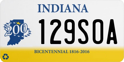 IN license plate 129SOA