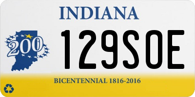 IN license plate 129SOE