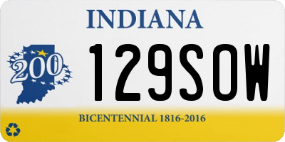 IN license plate 129SOW