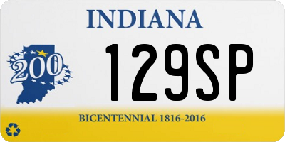 IN license plate 129SP