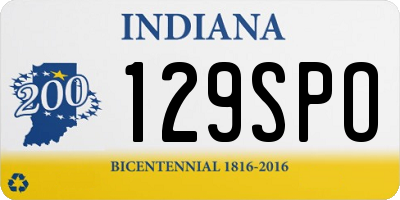IN license plate 129SPO