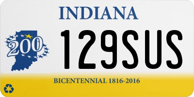 IN license plate 129SUS
