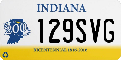 IN license plate 129SVG