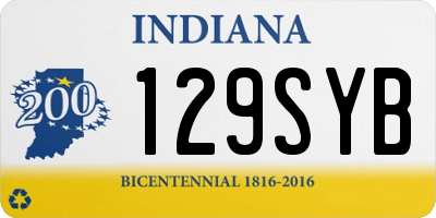 IN license plate 129SYB