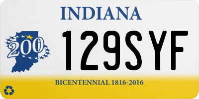 IN license plate 129SYF