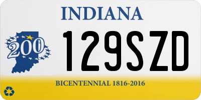 IN license plate 129SZD