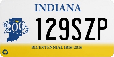 IN license plate 129SZP