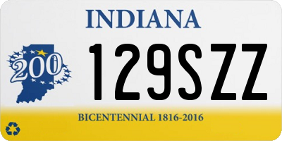 IN license plate 129SZZ