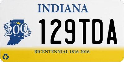 IN license plate 129TDA